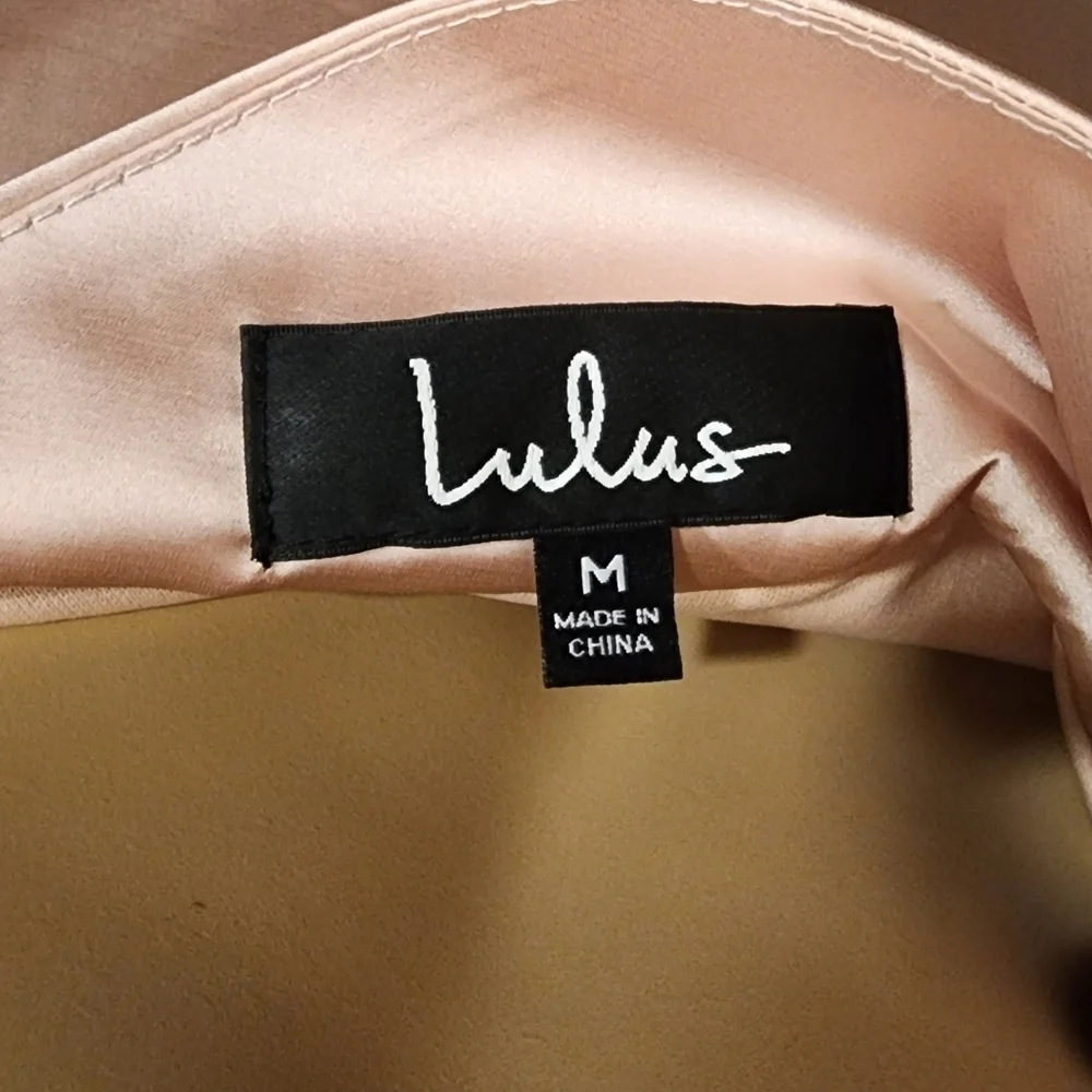 Lulu's Sereno Mauve Pink Satin Cowl Neck Asymmetrical Midi Dress, Size Medium - Picture 11 of 12